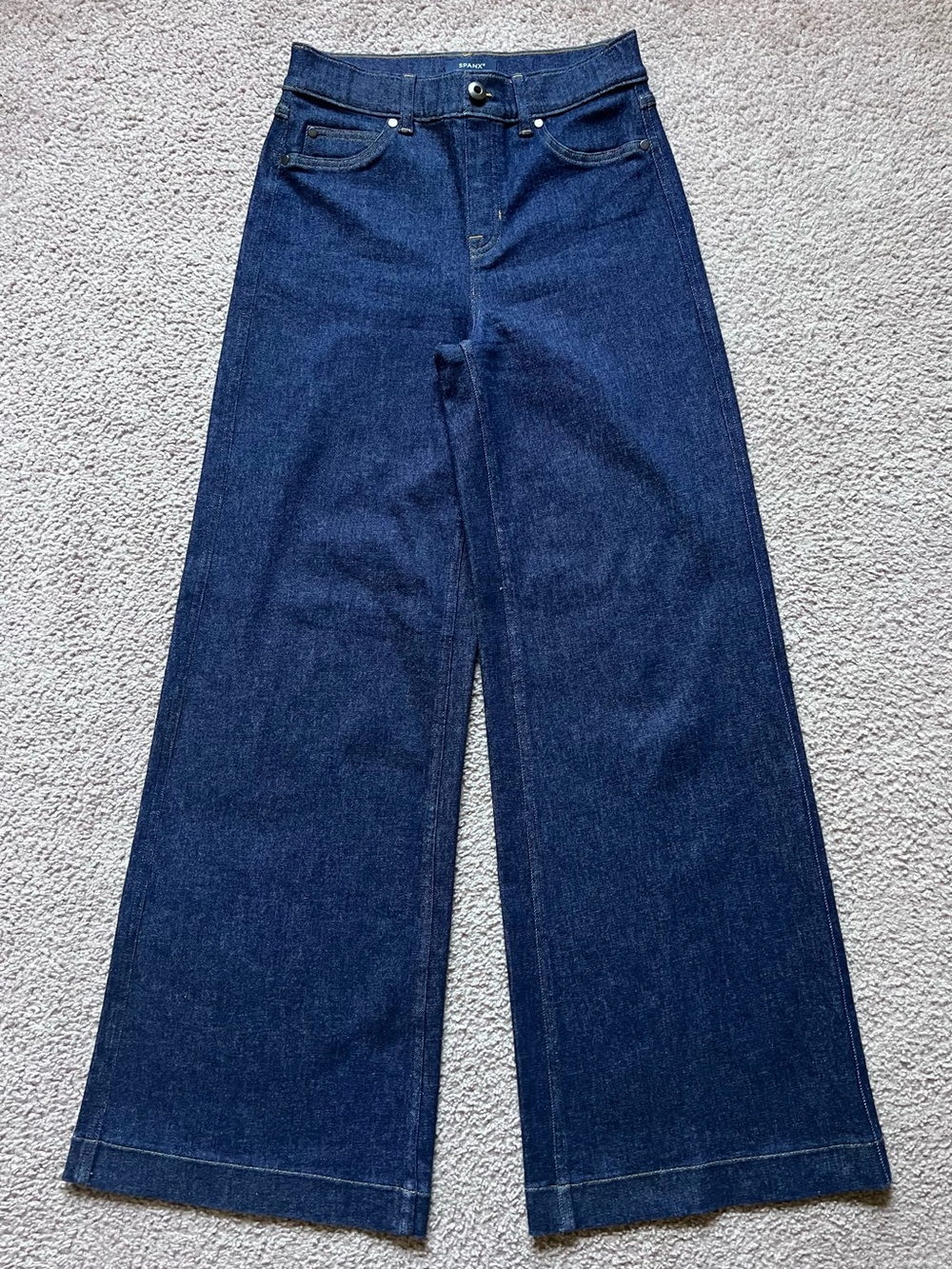 SPANX SPANXshape EveryWear Wide Leg Denim Jeans Raw Indigo Small Petite S P